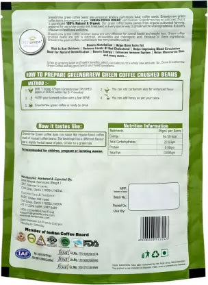 GreenBrrew Crushed Coffee Beans (200 g) GreenBrrew Crushed Coffee Beans (200 g)